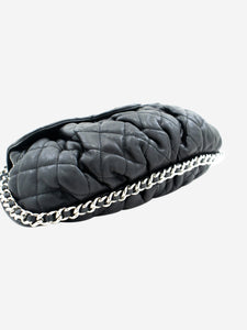 Chanel Black silver hardware 2011 lambskin leather shoulder bag