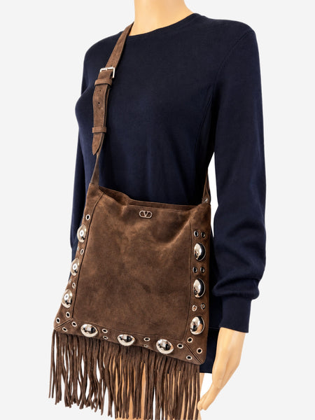 Brown suede Nellcôte fringed shoulder bag alternate image