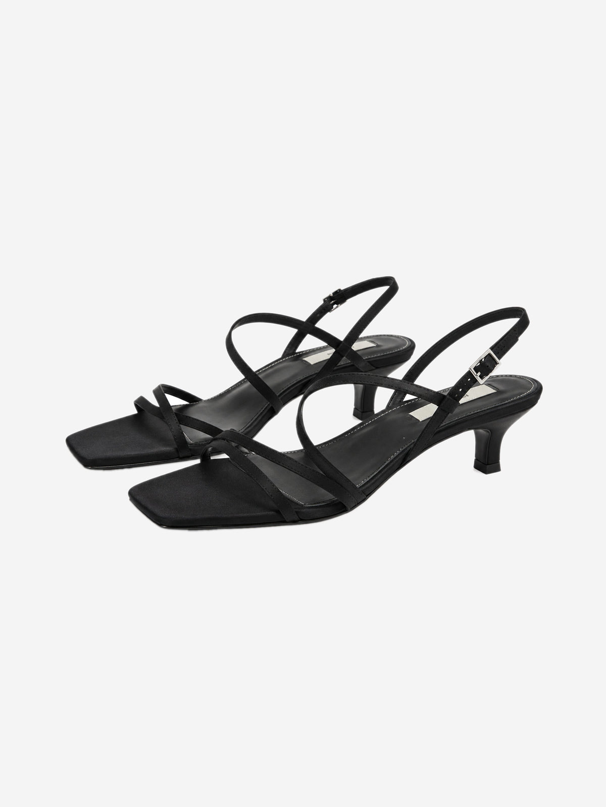 Black satin crossover kitten heel sandals - size EU 40 (UK 7) Heels Toteme 