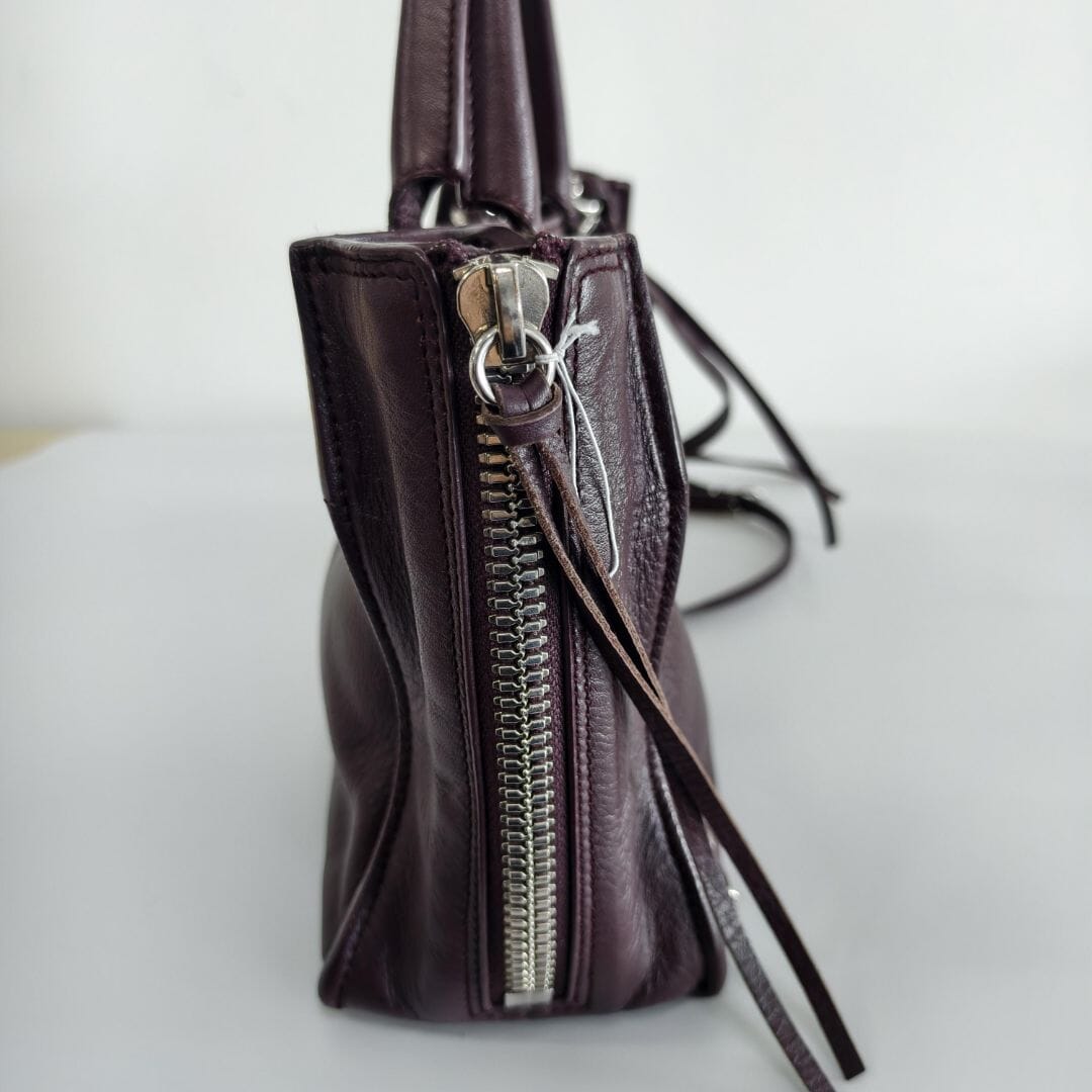 Burgundy Papier Zip Around mini tote Tote Bags Balenciaga 