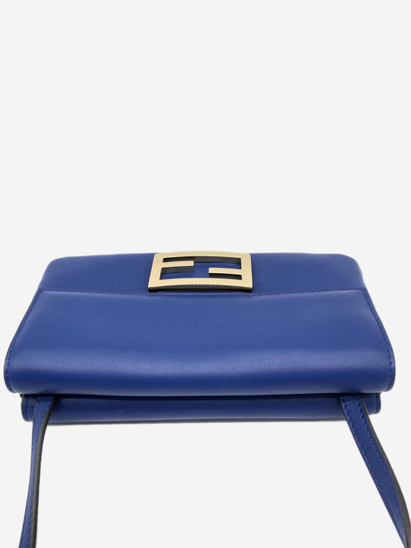 Blue Duo Baguette leather shoulder bag