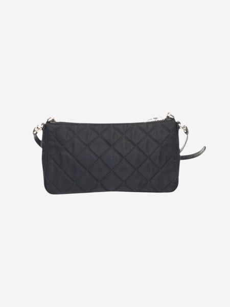 Black nylon diamond-quilted mini shoulder bag alternate image