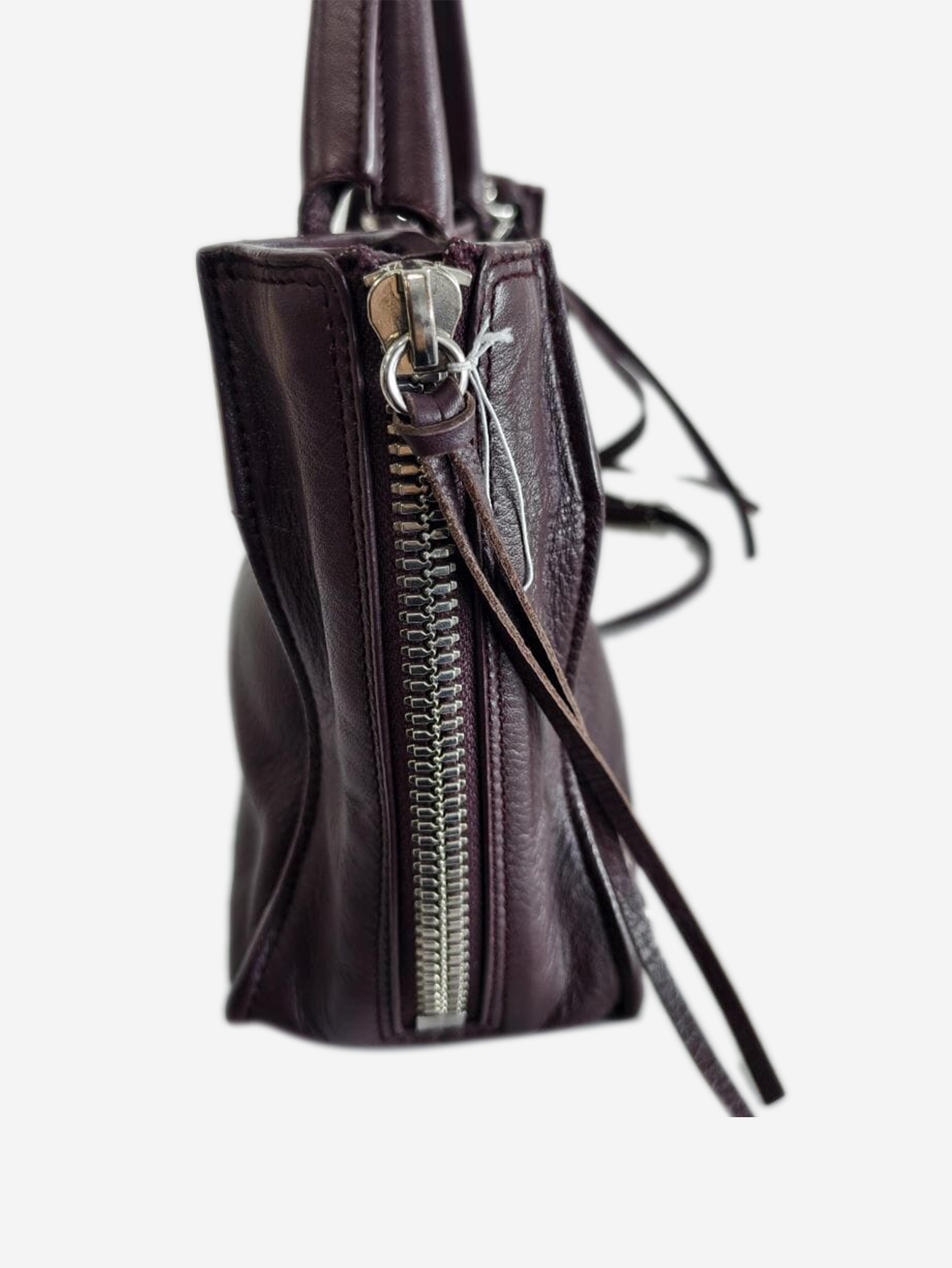 Burgundy Papier Zip Around mini tote Tote Bags Balenciaga 