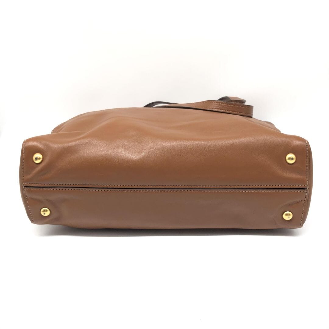Brown Vitello Shopping tote bag Tote Bags Miu Miu 