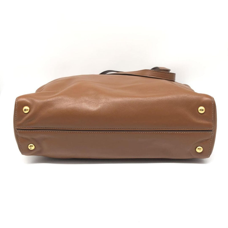 Brown Vitello Shopping tote bag Tote Bags Miu Miu 