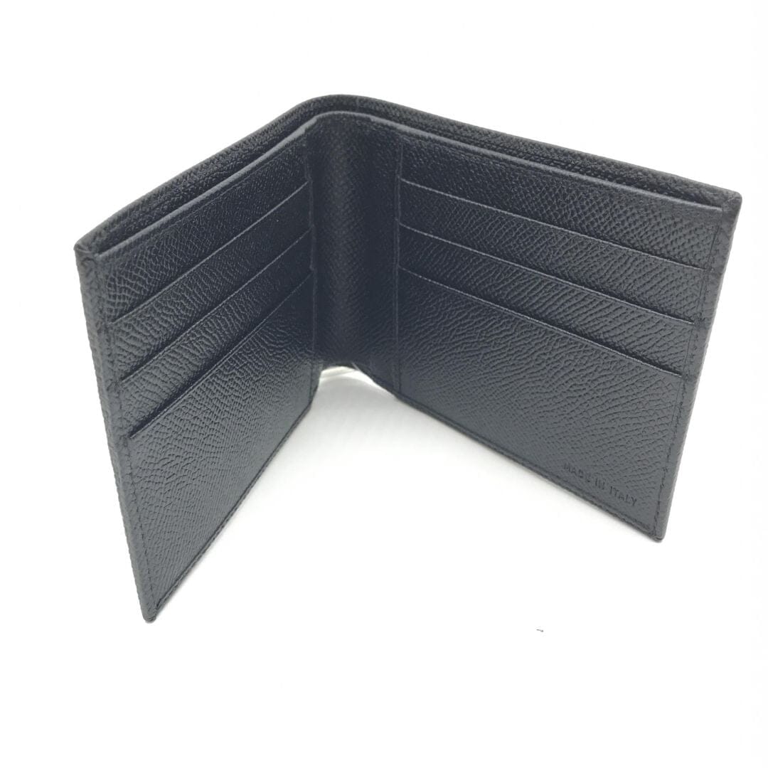 Black grained leather 2 folds wallet Wallets, Purses & Small Leather Goods Bvlgari 