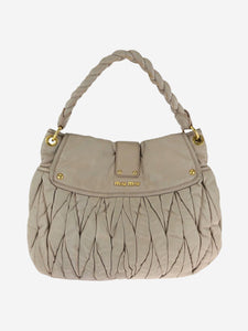 Miu Miu Blush Matelassé leather shoulder bag