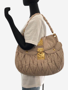 Miu Miu Blush Matelassé leather shoulder bag