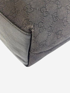 Gucci Black GG canvas and leather tote bag