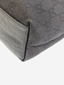 Gucci Black GG canvas and leather tote bag