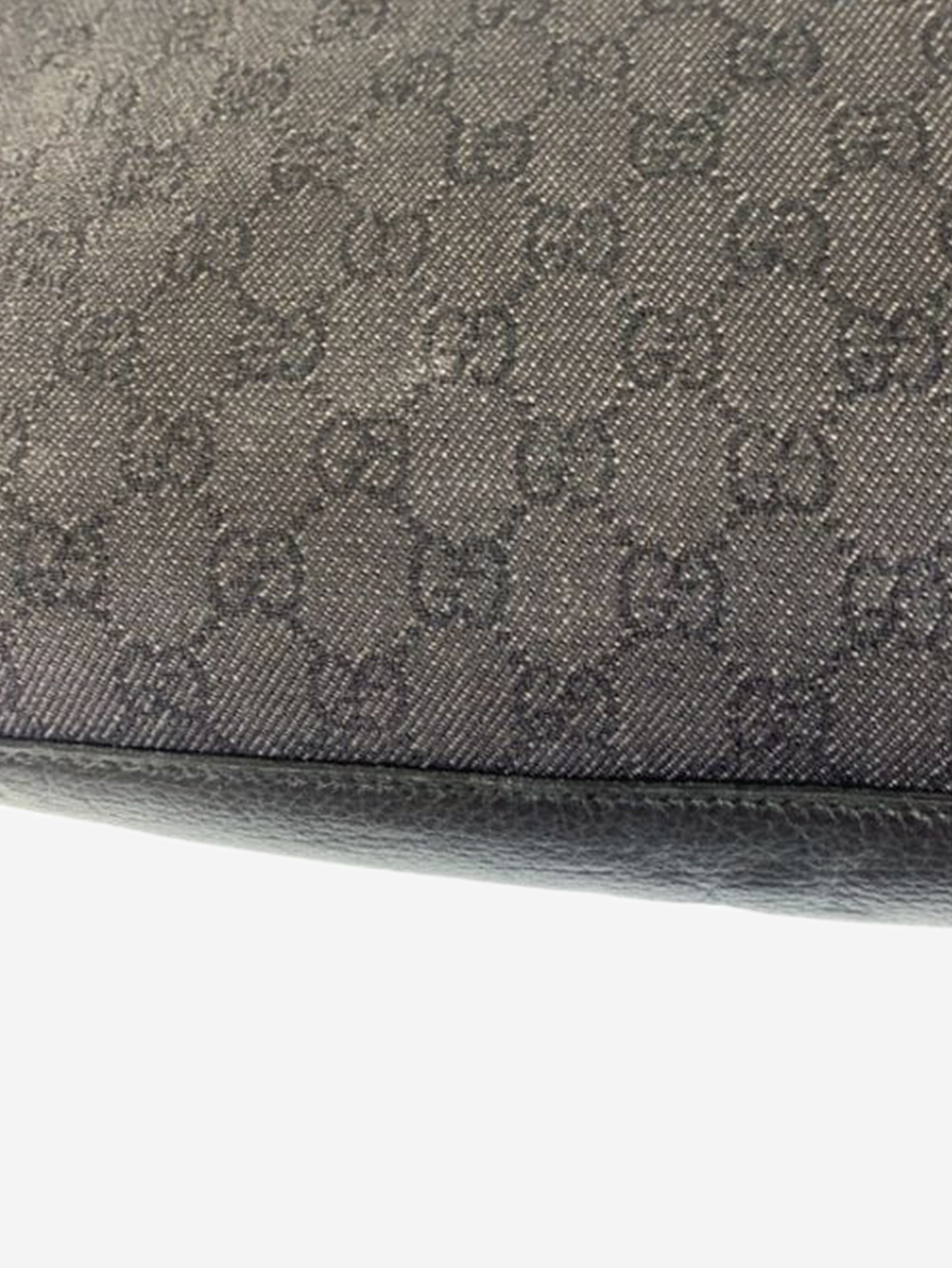 Black GG canvas and leather tote bag Tote Bags Gucci 