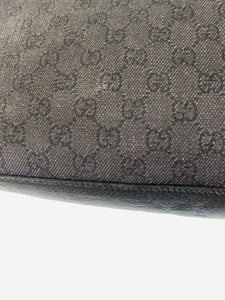 Gucci Black GG canvas and leather tote bag