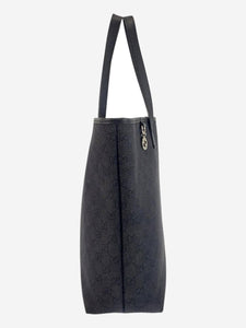 Gucci Black GG canvas and leather tote bag