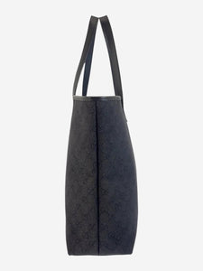 Gucci Black GG canvas and leather tote bag