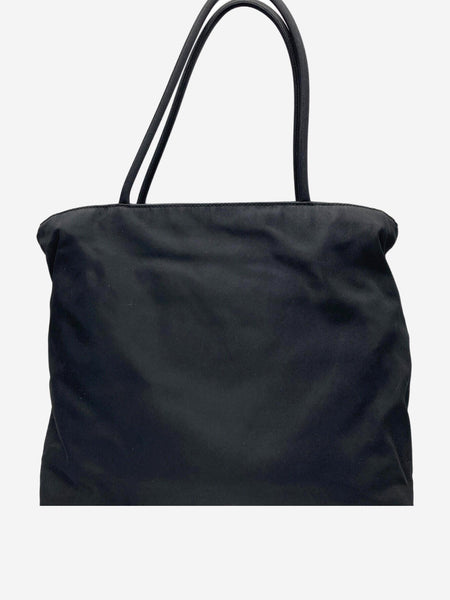 Black nylon tote bag alternate image
