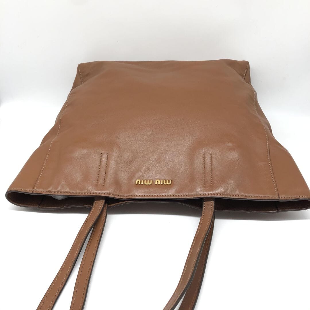 Brown Vitello Shopping tote bag Tote Bags Miu Miu 