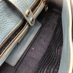 Blue Vitello Daino Flap-Lock Messenger bag