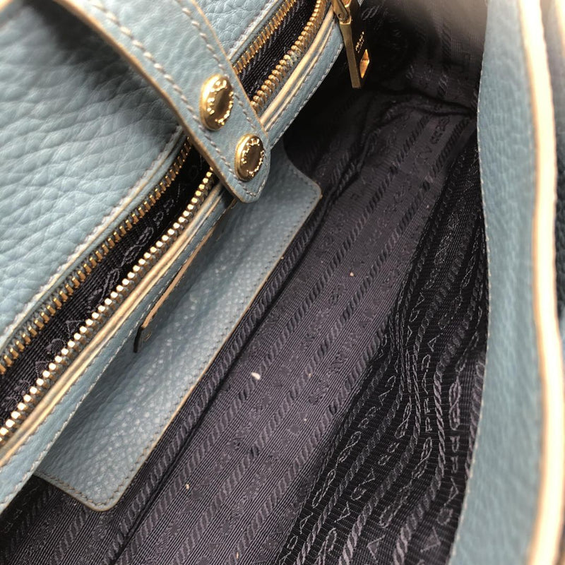 Blue Vitello Daino Flap-Lock Messenger bag