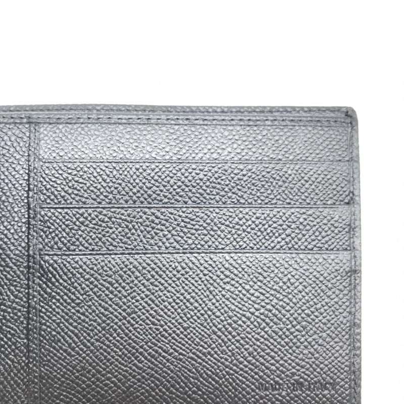 Black grained leather 2 folds wallet Wallets, Purses & Small Leather Goods Bvlgari 