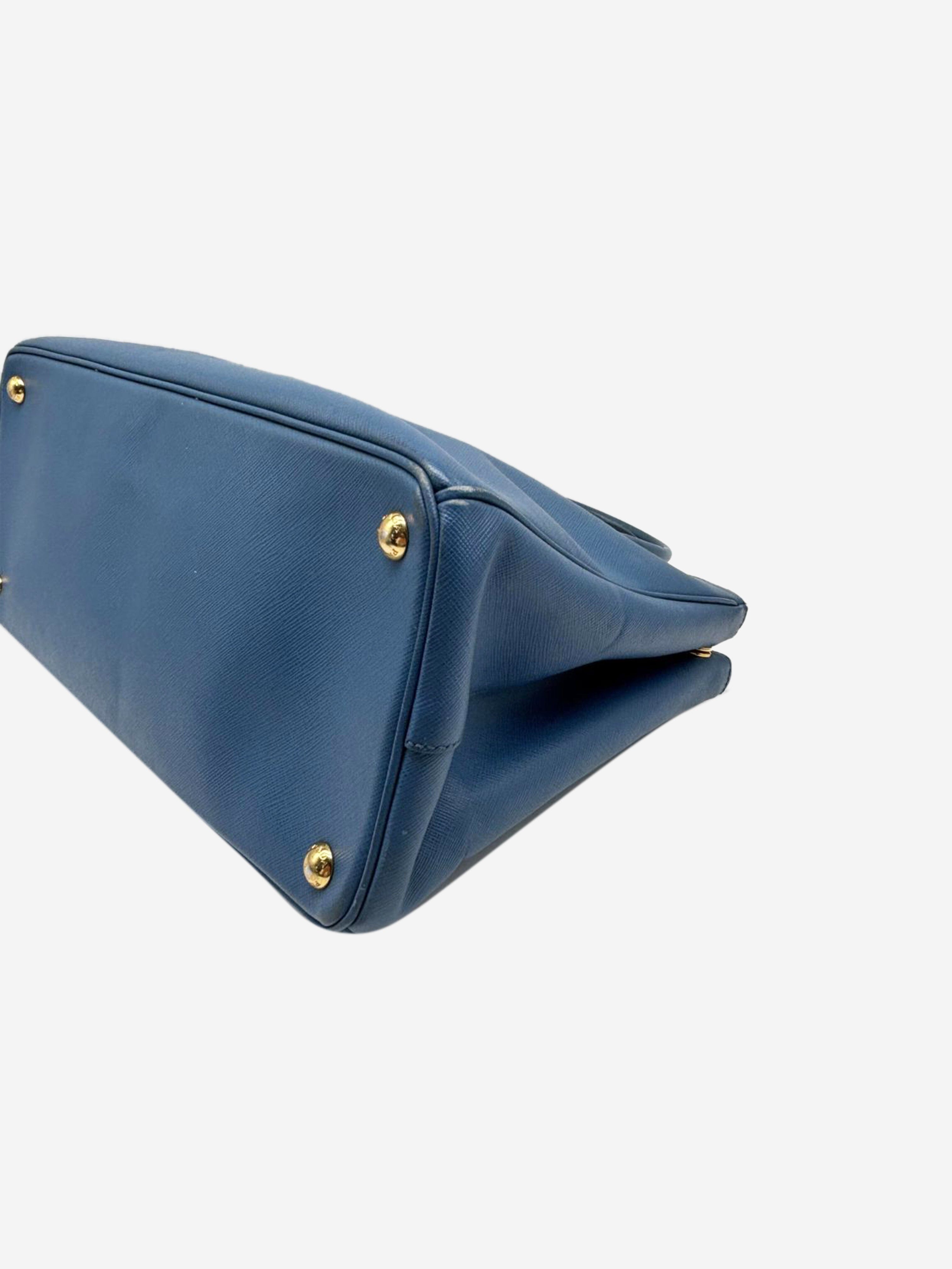 Blue Saffiano leather Galleria 2way bag Shoulder bags Prada 