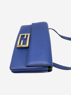 Blue Duo Baguette leather shoulder bag