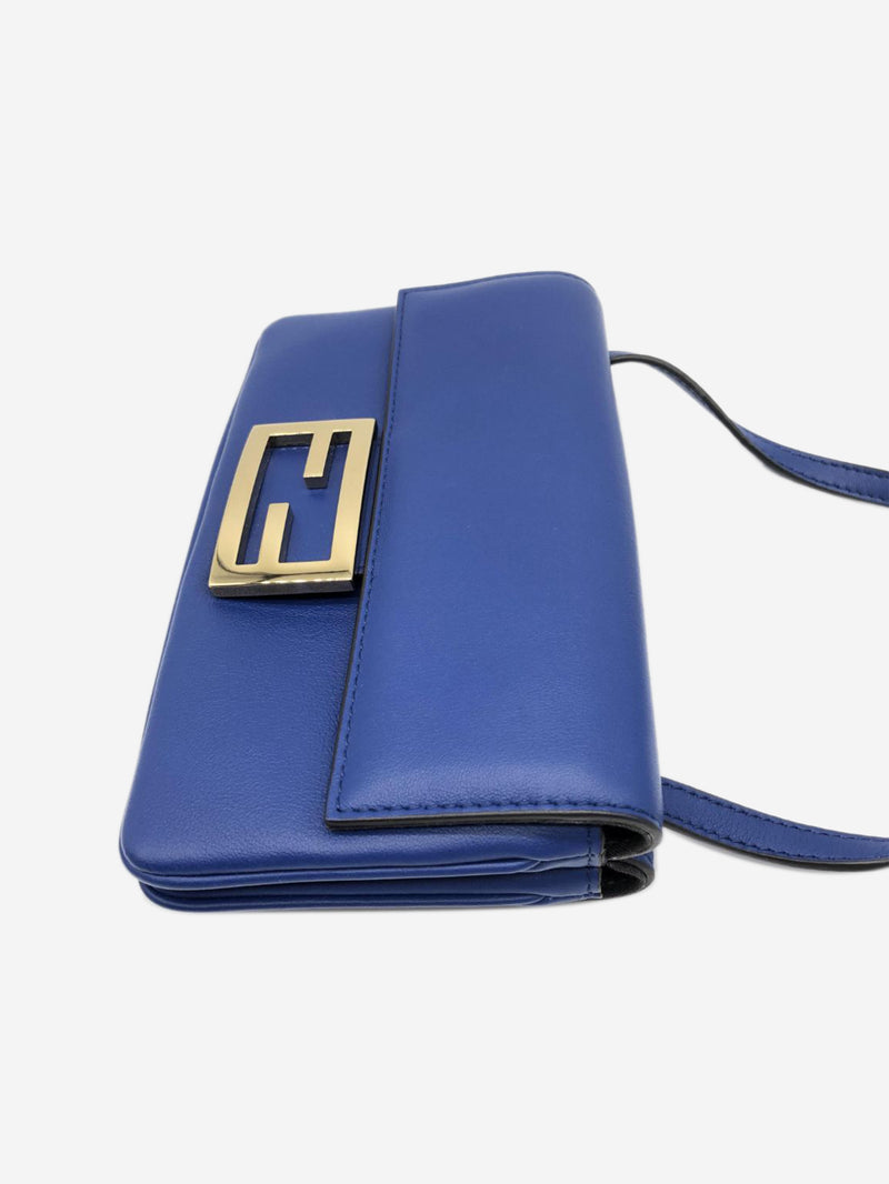 Blue Duo Baguette leather shoulder bag