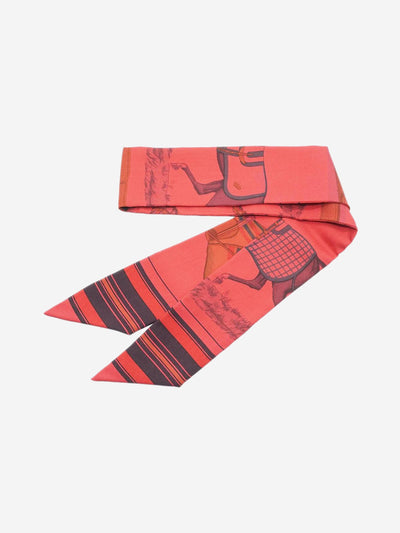 Red silk twilly Scarves Hermes 