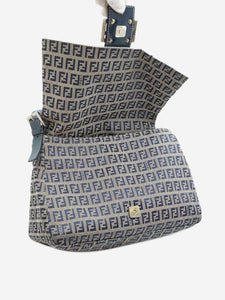 Fendi Blue and grey Zucchino Mama Baguette bag