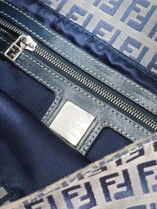 Fendi Blue and grey Zucchino Mama Baguette bag