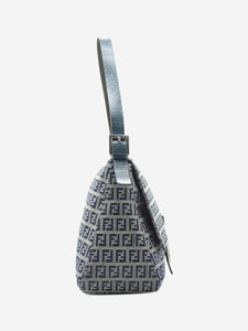Fendi Blue and grey Zucchino Mama Baguette bag