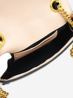 Blush and black two-tone mini Baguette bag