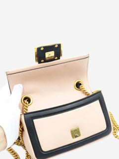 Blush and black two-tone mini Baguette bag