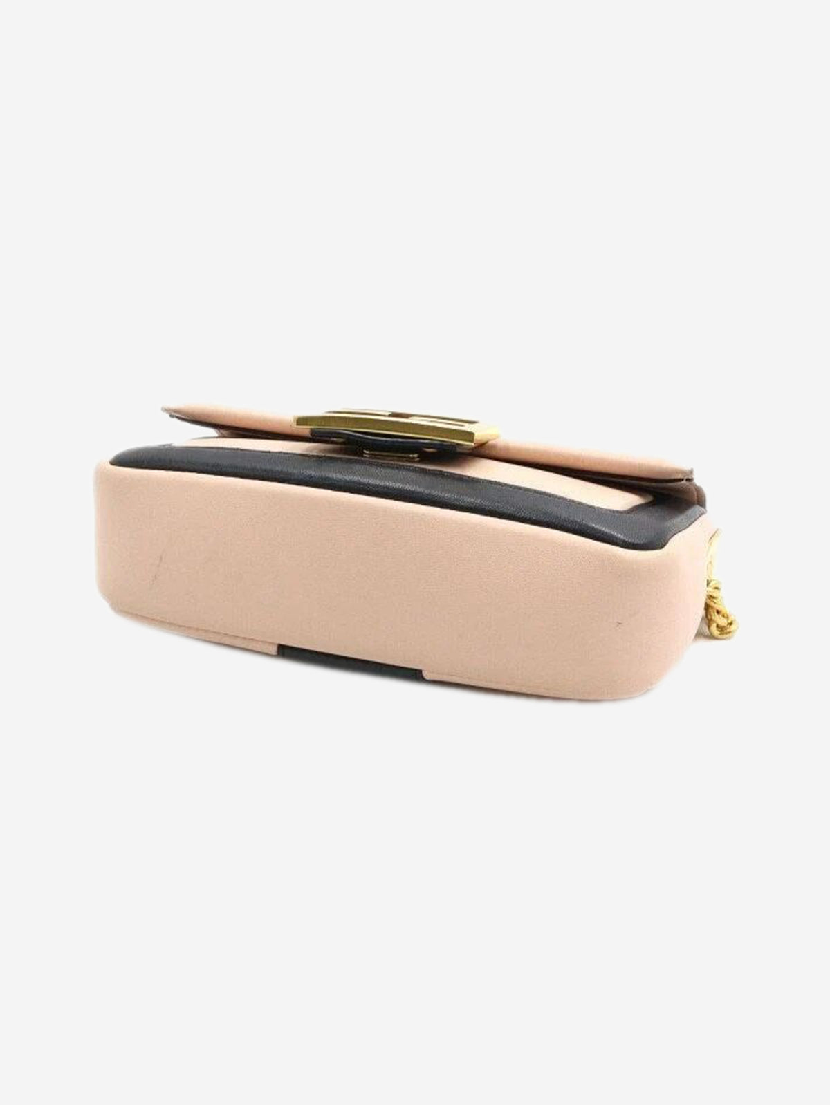 Blush and black two-tone mini Baguette bag
