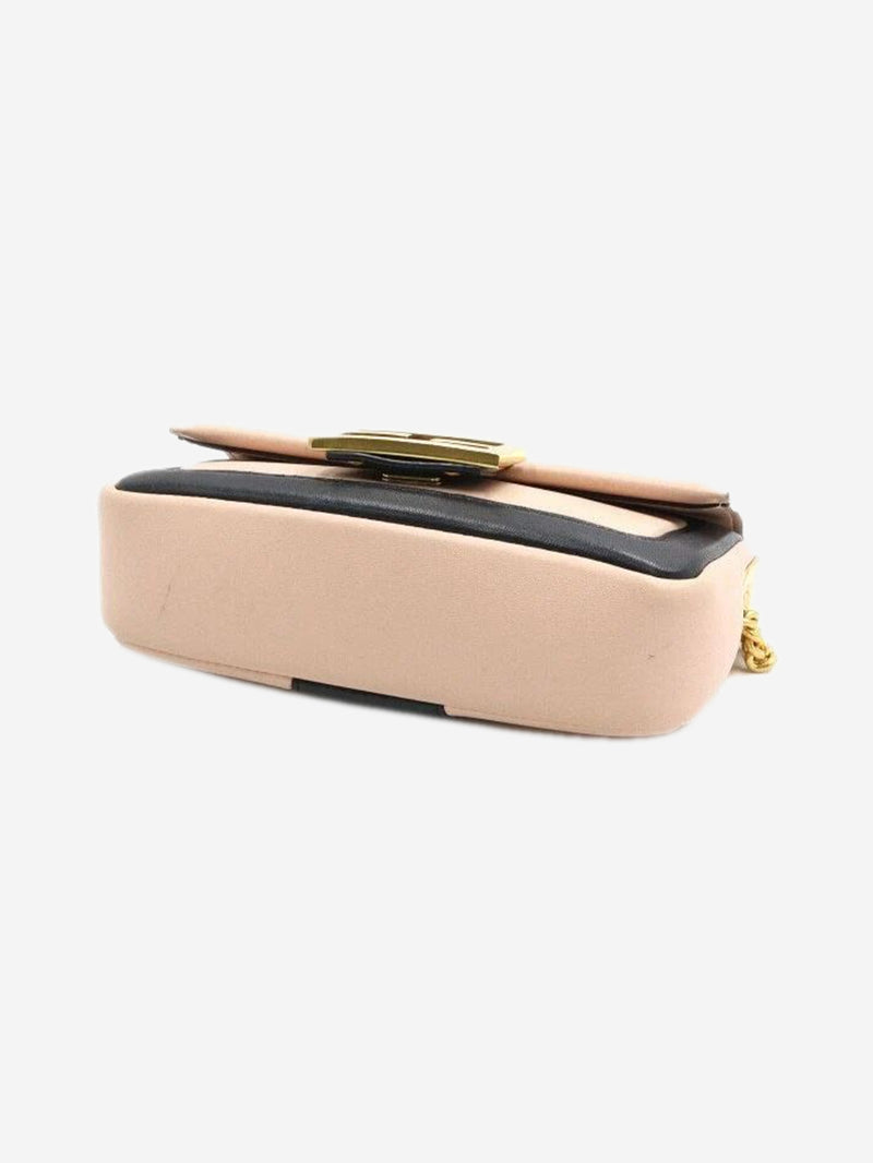 Blush and black two-tone mini Baguette bag