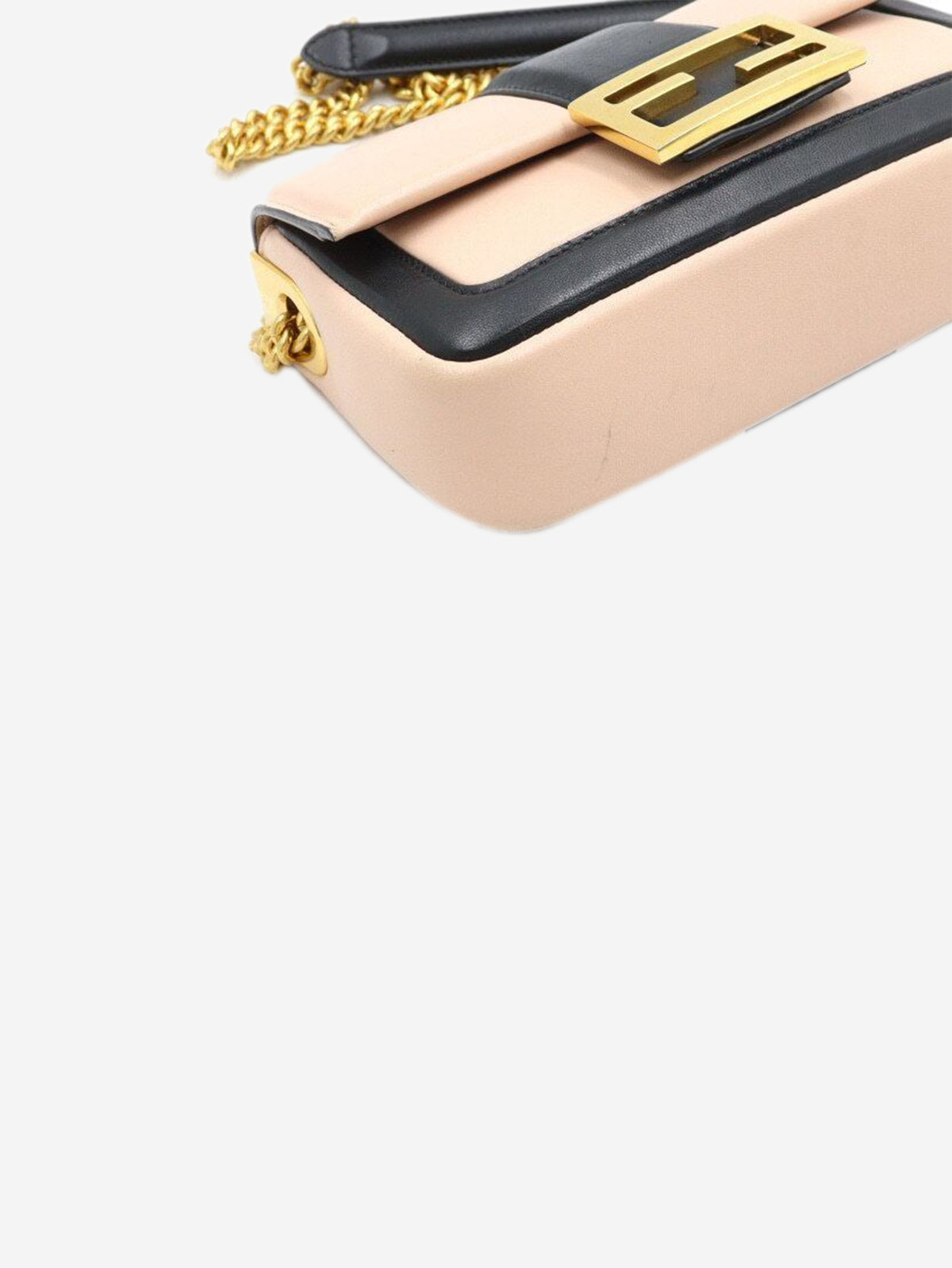 Blush and black two-tone mini Baguette bag