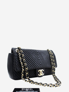 Chanel Black 2013 Chevron chain shoulder bag