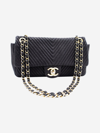 Black 2013 Chevron chain shoulder bag Shoulder Bag Chanel 