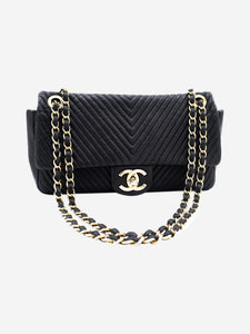 Chanel Black 2013 Chevron chain shoulder bag