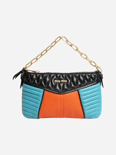 Multicolour quilted leather biker bag Top Handle Bags Miu Miu 