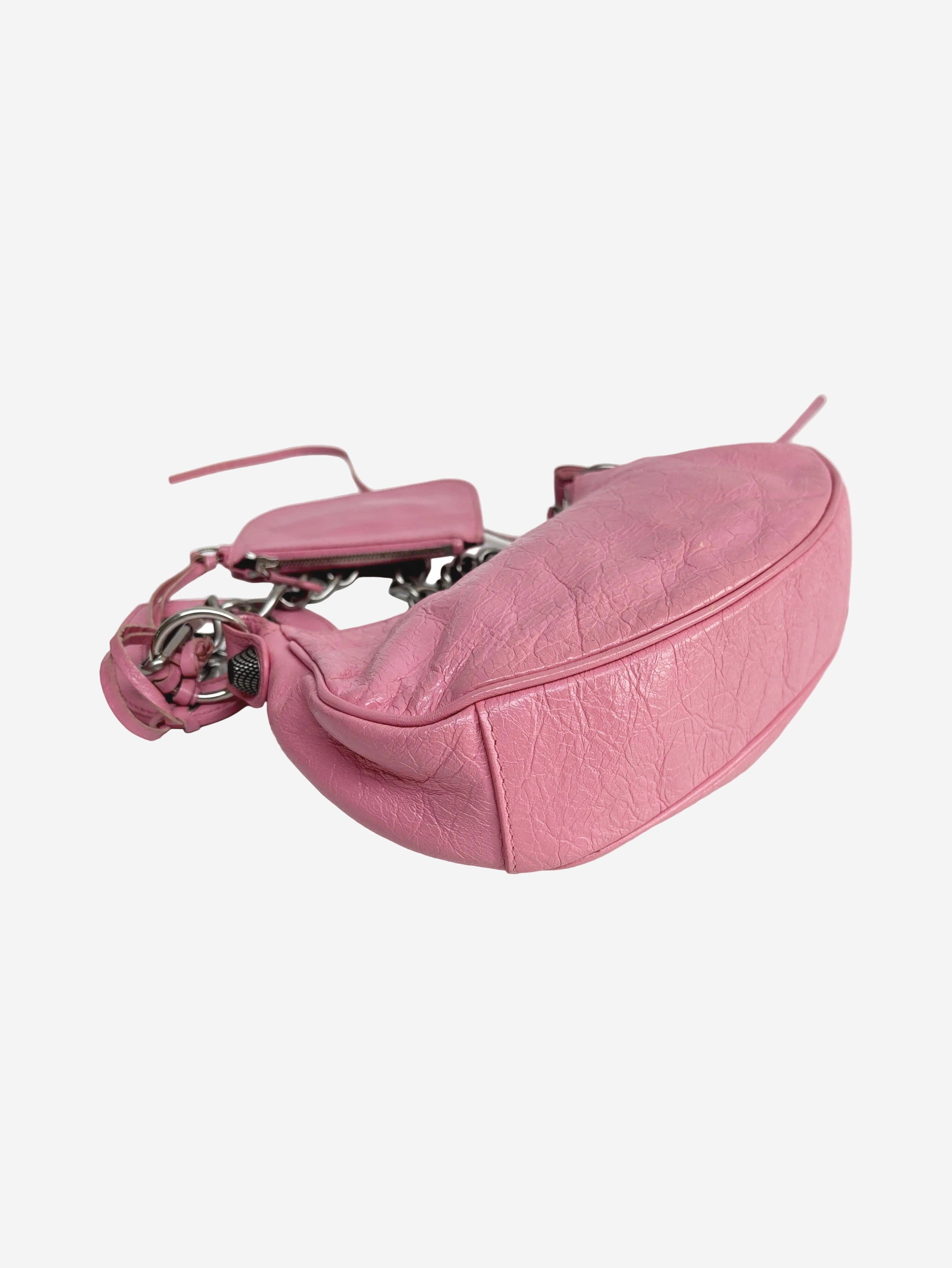 Pink crinkle Le Cagole shoulder bag Shoulder bags Balenciaga 
