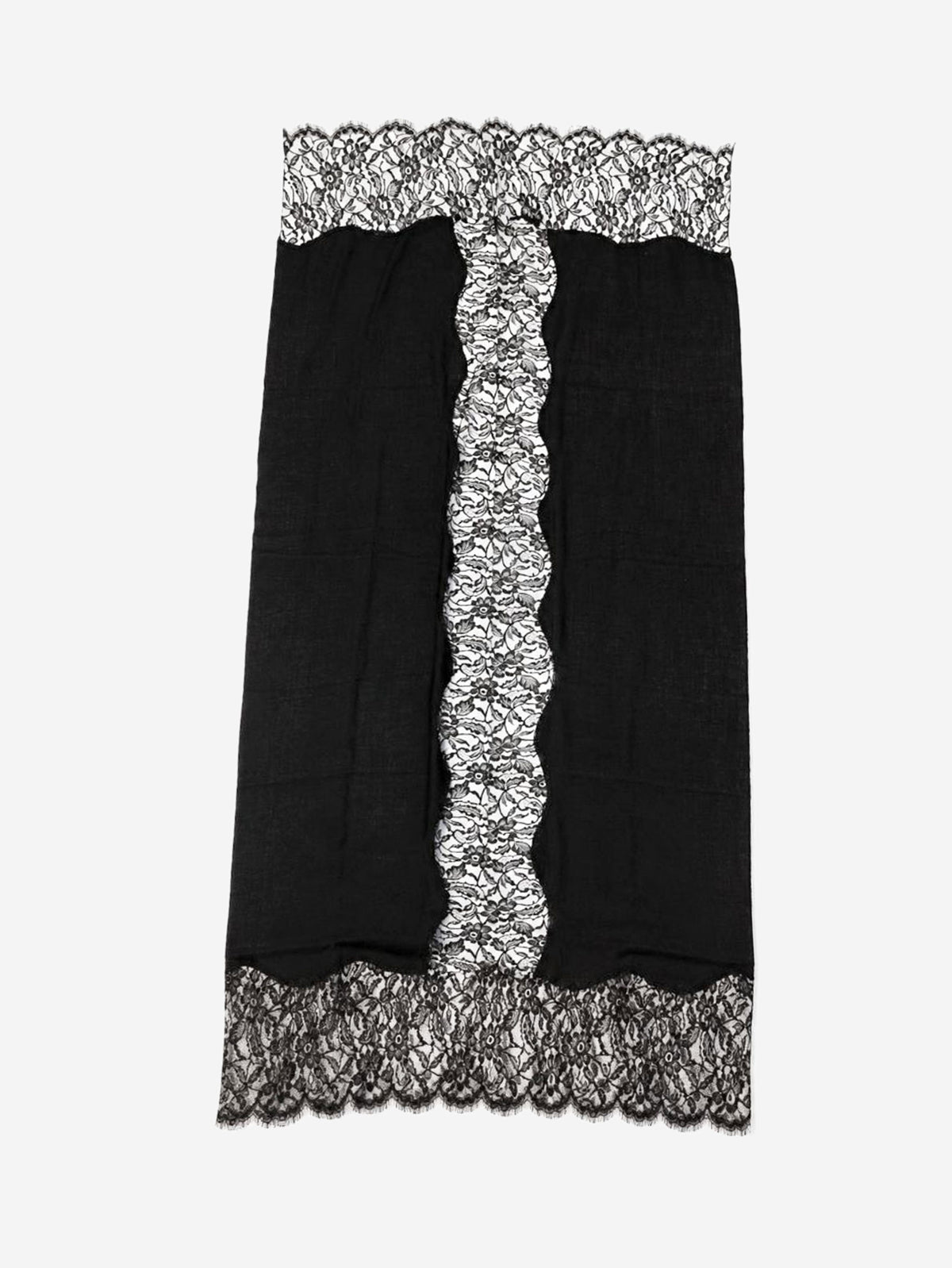 Black lace-trim shawl scarf Scarves Janavi 
