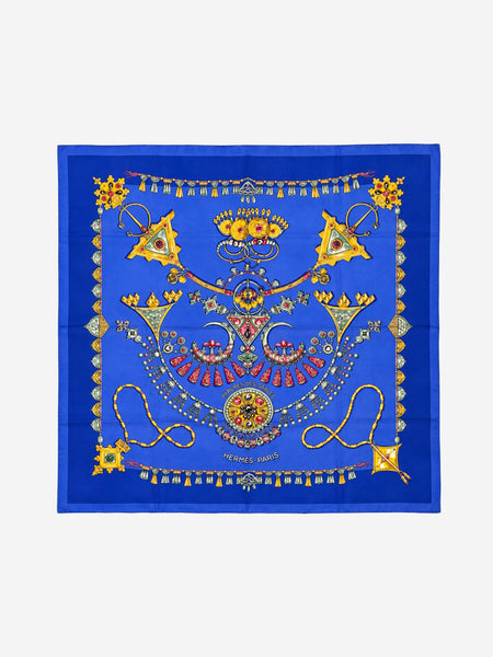 Blue Carré 90 Parures des Sables desert silk scarf product image