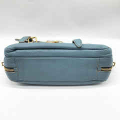 Blue Vitello Daino Flap-Lock Messenger bag