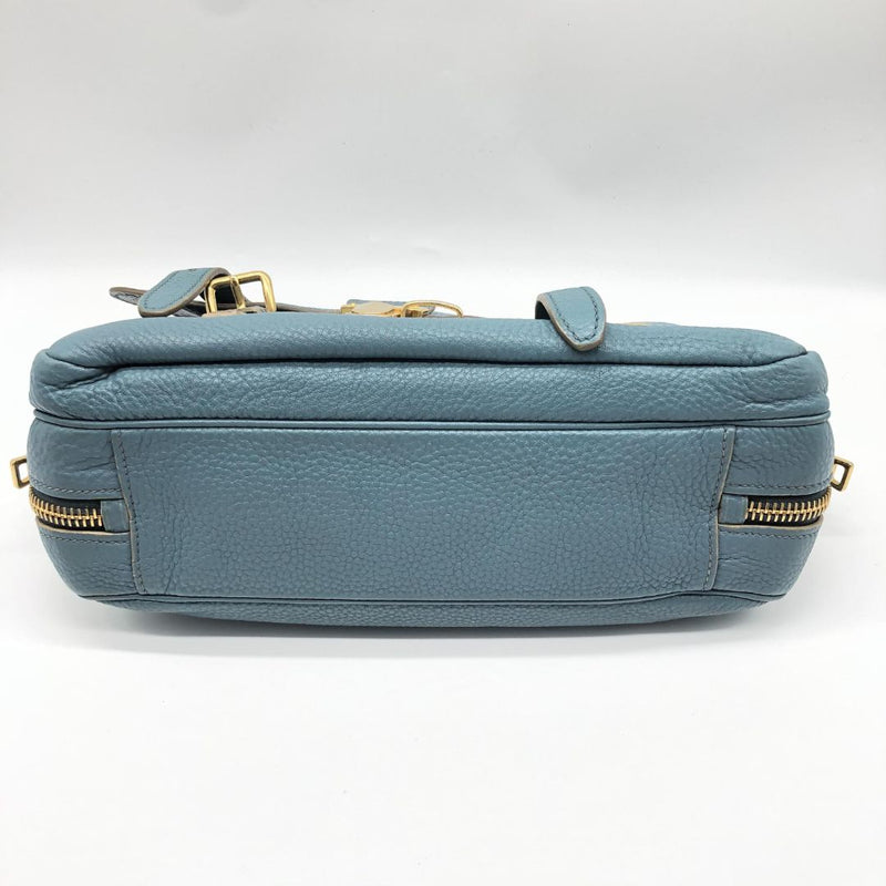 Blue Vitello Daino Flap-Lock Messenger bag