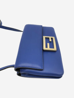 Blue Duo Baguette leather shoulder bag