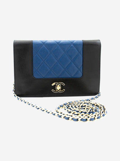 Black and blue 2016 Wallet On Chain Shoulder Bag Chanel 
