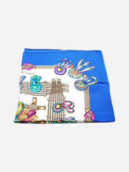 Blue Les Rubans du Cheval Carre 90 Silk Scarf alternate image