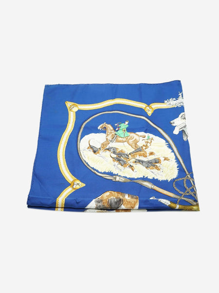 Blue Le Laisser Courre Silk Carre 90 scarf alternate image