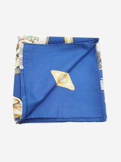Blue Le Laisser Courre Silk Carre 90 scarf Scarves Hermes 