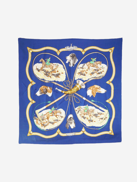 Blue Le Laisser Courre Silk Carre 90 scarf product image